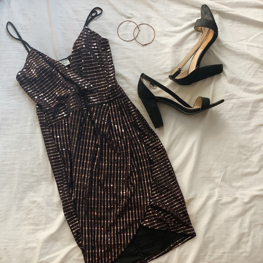 Gold Sequin Cocktail Dress